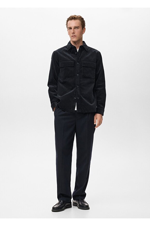 Cepli fitilli kadife gömlek ceket - 2