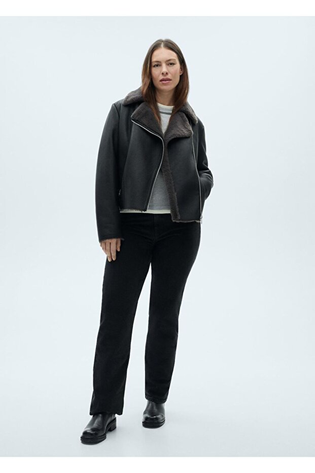 Suni kürk astarlı ceket - 7