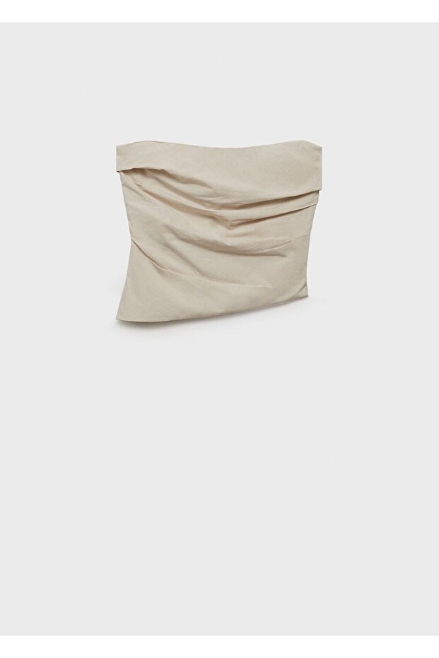 Asimetrik straplez bluz - 3