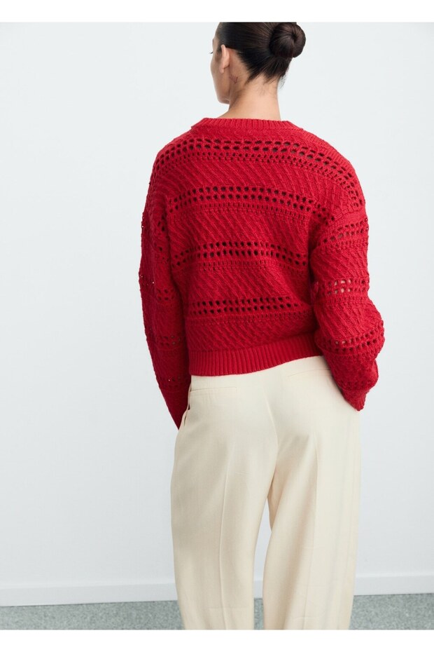 Ajur örgü kazak - 4