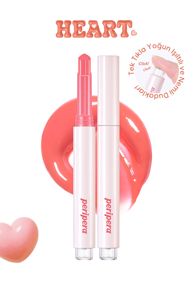 Peripera Heart Jam Glow Lip - Intense Moisturizing, Bright Finish Balm (7 Apricot Jelly) (Lucky Lottery)