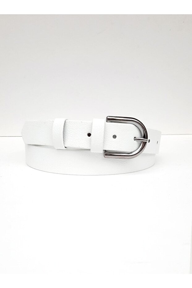 Kadın Beyaz Klasik Kemer - 4