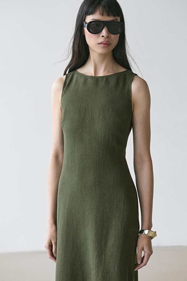 Uzun keten elbise - 4