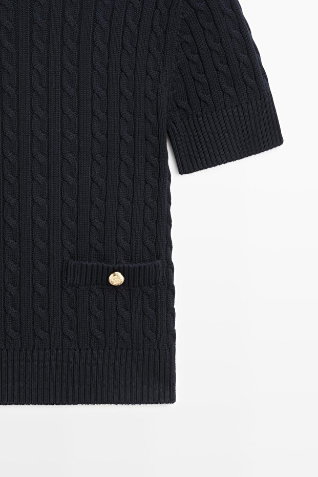 Short-sleeved cable knit jumper - 7