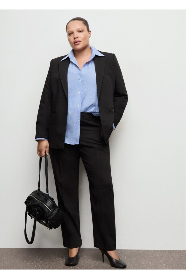 Dar kesim blazer ceket - 7