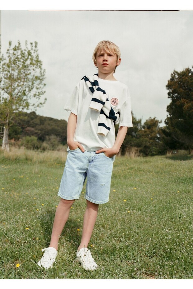 Denim bermuda şort - 3