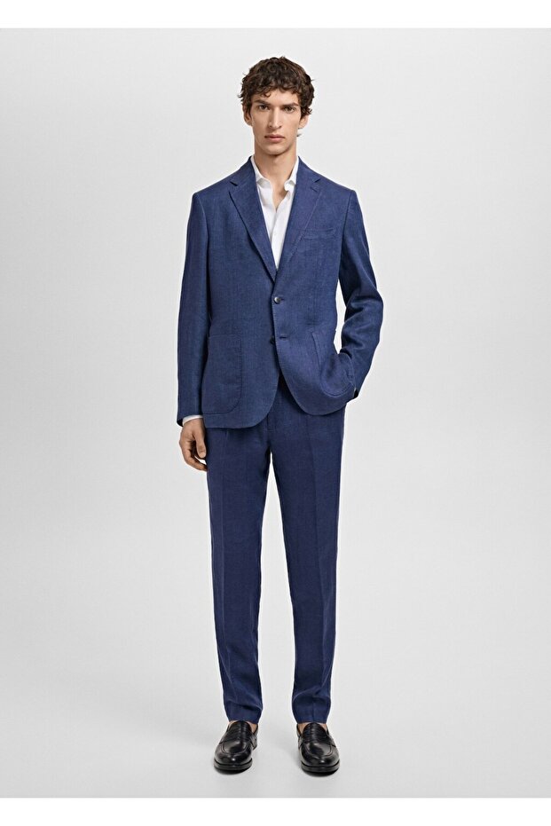 %100 keten slim fit Salerno blazer ceket - 2