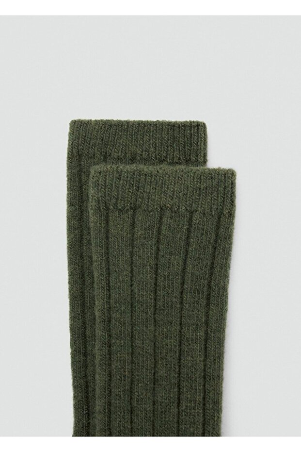 Yün karışımlı fitilli çoraplar - 1