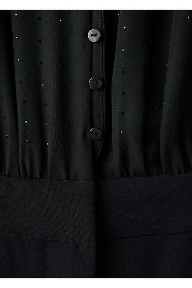 Strass taşlı fularlı tulum - 5