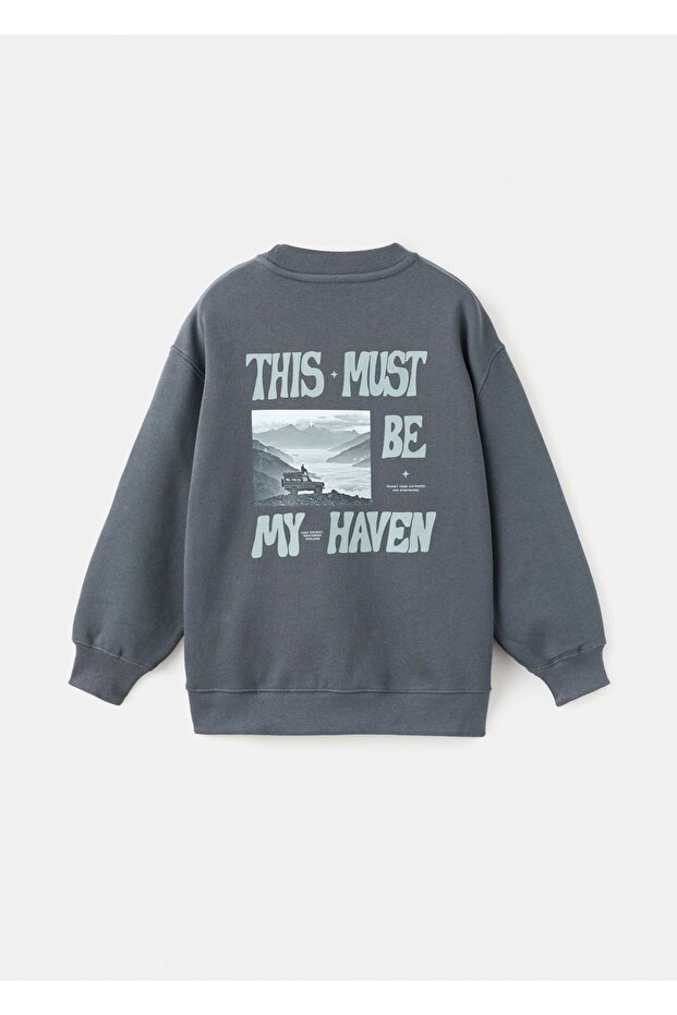 Desenli pamuklu sweatshirt - 2