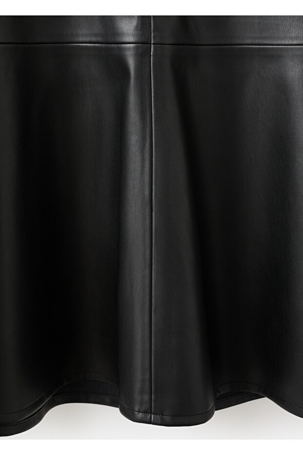 Deri görünümlü midi etek - 6