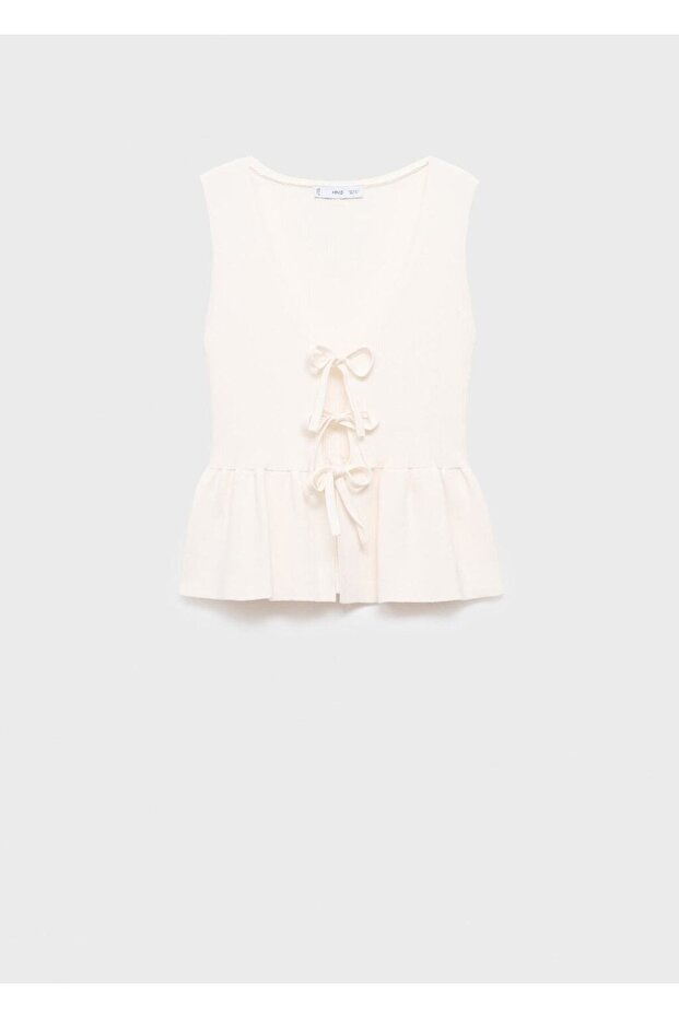 Fiyonklu örgü bluz - 3