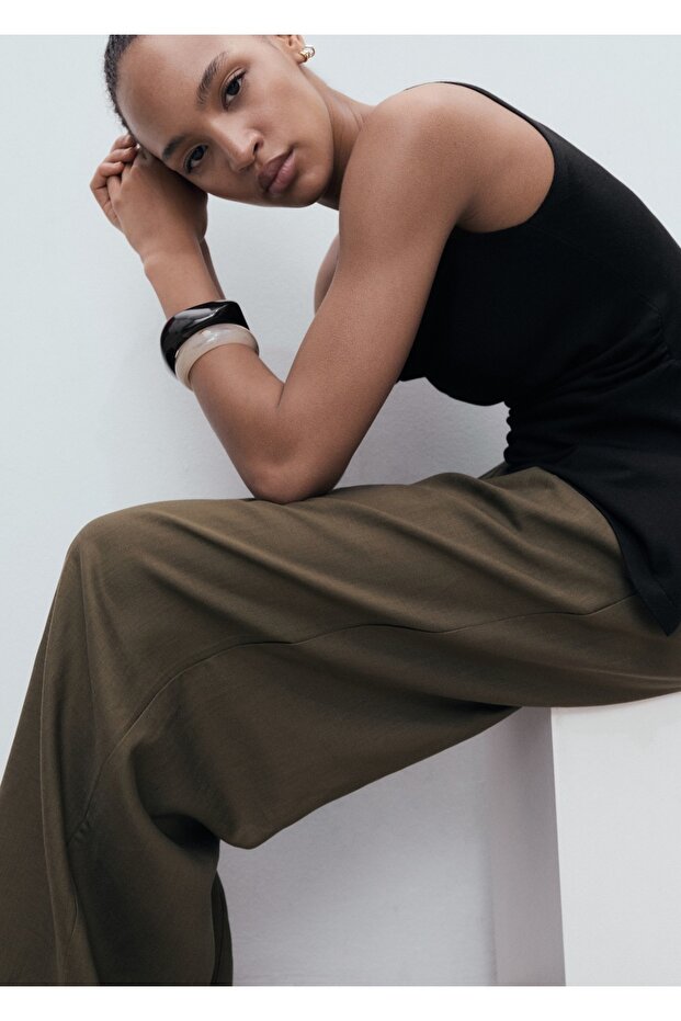 Drape detaylı triko üst - 7