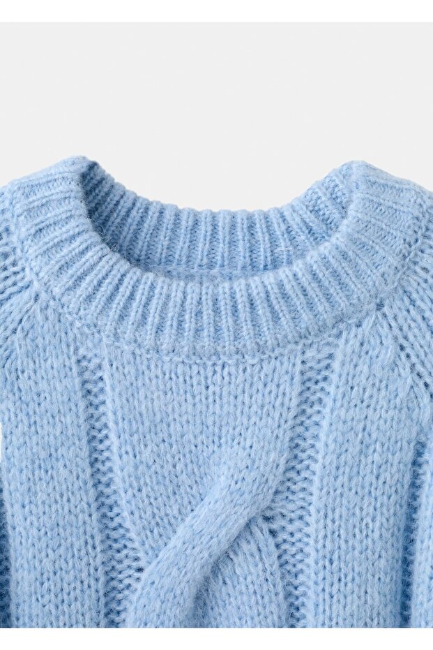 Örgü detaylı triko kazak - 7