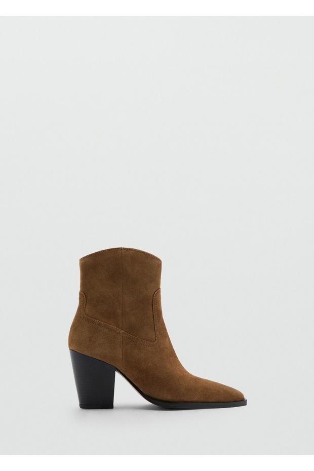 Blok topuklu süet bilekte bot - 2