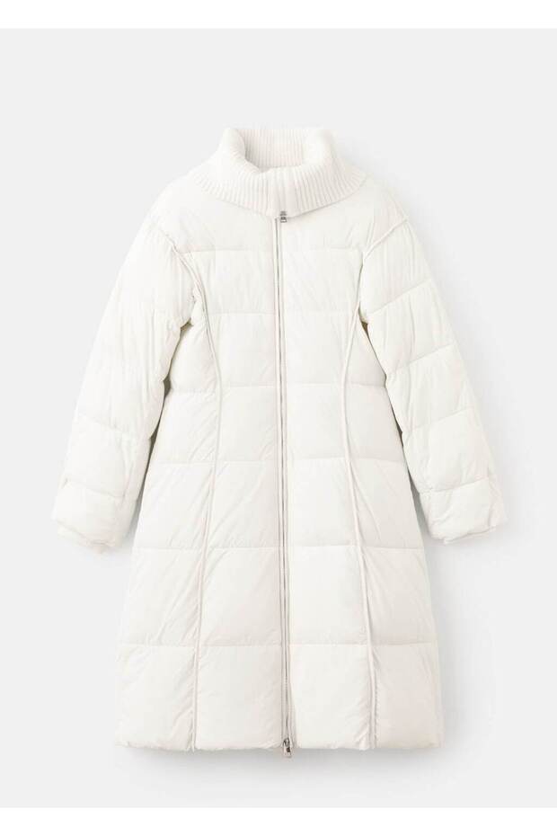 Dokuma kumaş kapitone anorak - 3