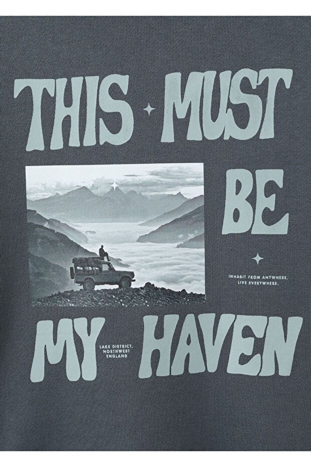 Desenli pamuklu sweatshirt - 4