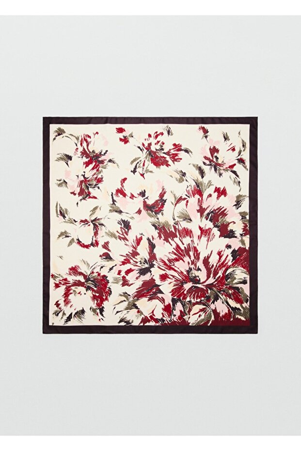 Çiçek desenli fular - 2