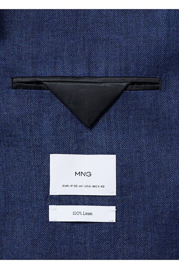 %100 keten slim fit Salerno blazer ceket - 5