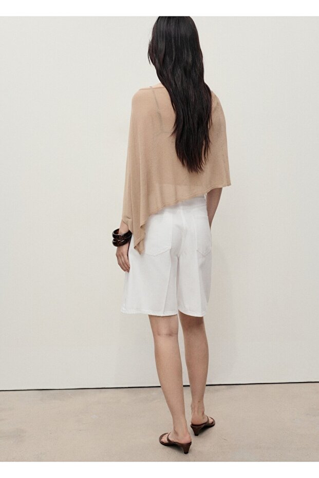 Yüksek Belli Bermuda Denim Şort - 4