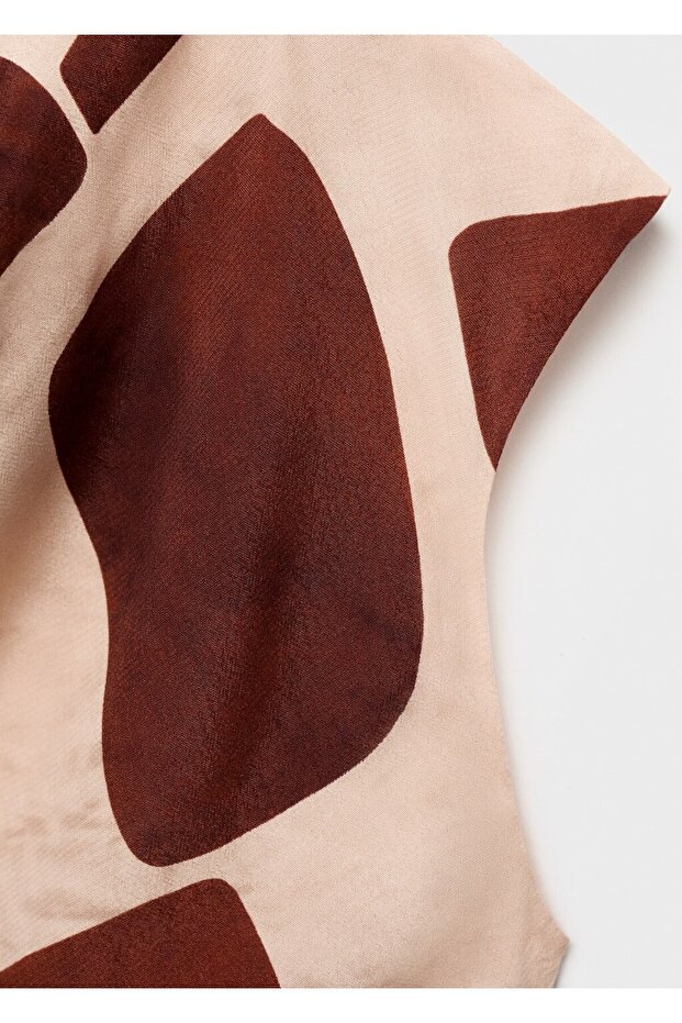 Drape yaka desenli elbise - 8