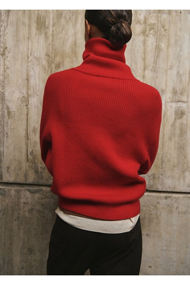 Kontrast yaka fermuarlı kazak - 4