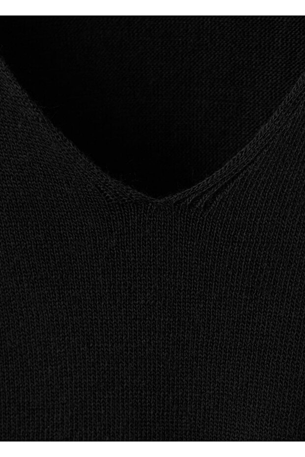 Fularlı V yaka kazak - 5