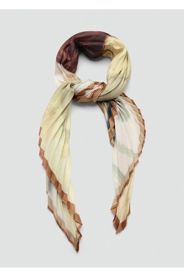 Desenli pileli fular - 4