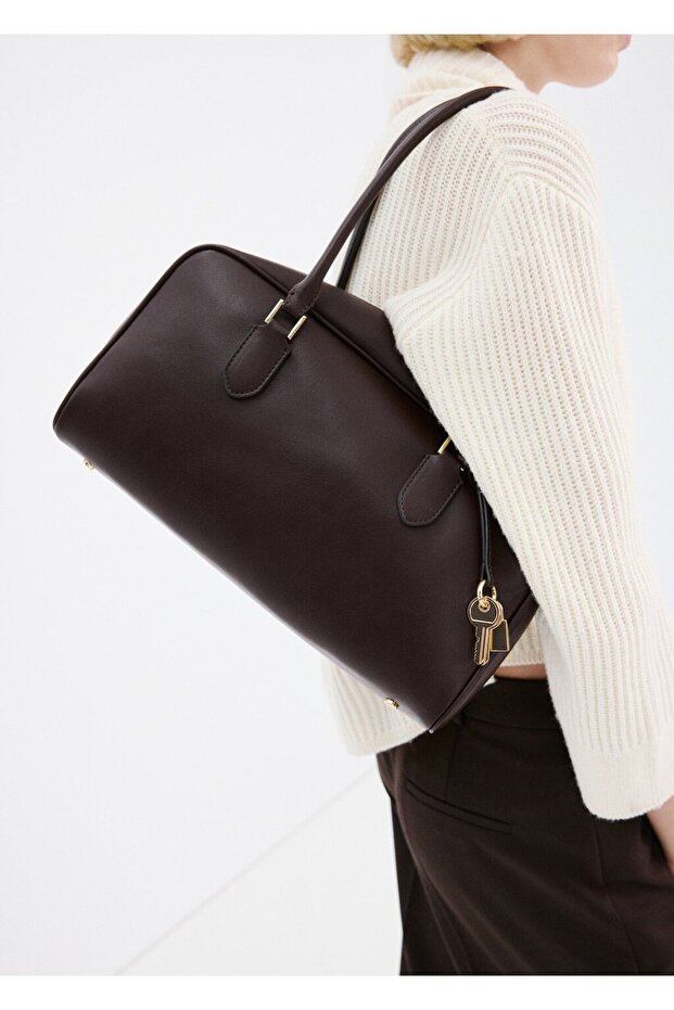 Deri görünümlü bowling çanta - 2