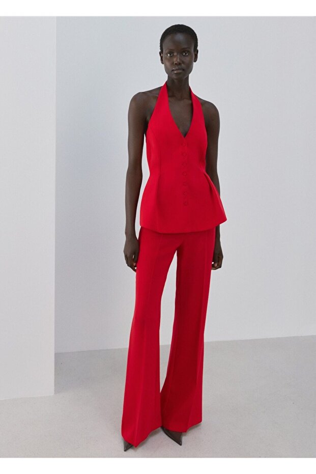 Halter yaka peplum bluz - 2