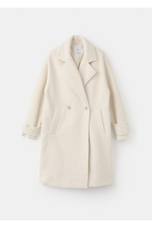 Yakalı buklet palto - 3