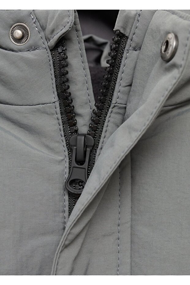 Kapüşonlu kapitone anorak - 4