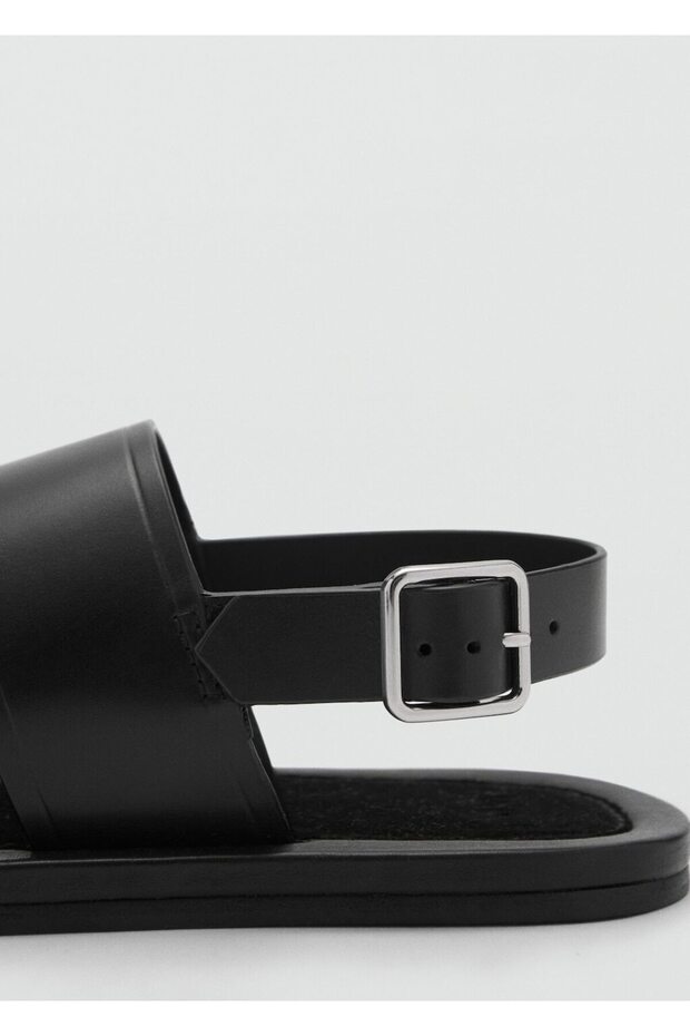 Bantlı deri sandalet - 4