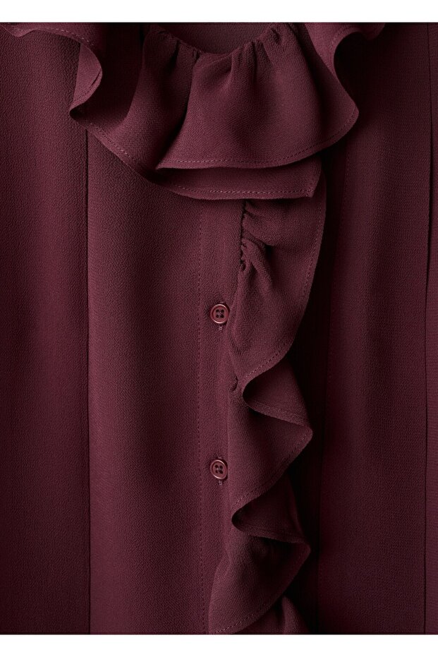 Volanlı fularlı bluz - 7