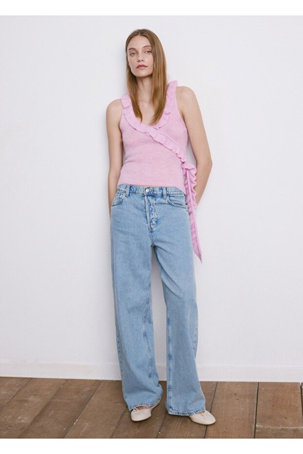 Fırfırlı triko bluz - 2