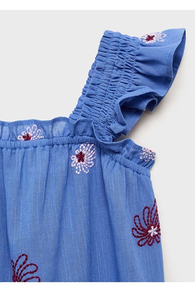 Çiçek işlemeli elbise - 5