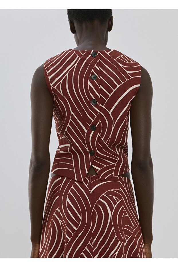 Geometrik desenli bluz - 4