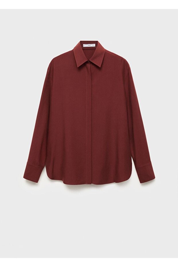 Gizli düğmeli lyocell gömlek - 3