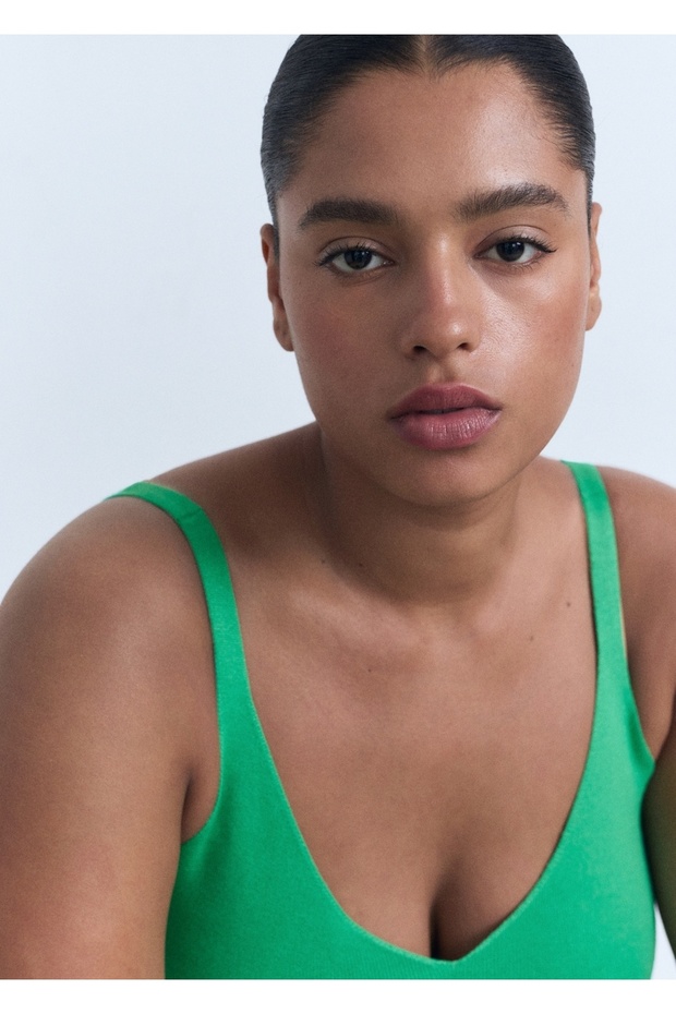 V yaka triko bluz - 7