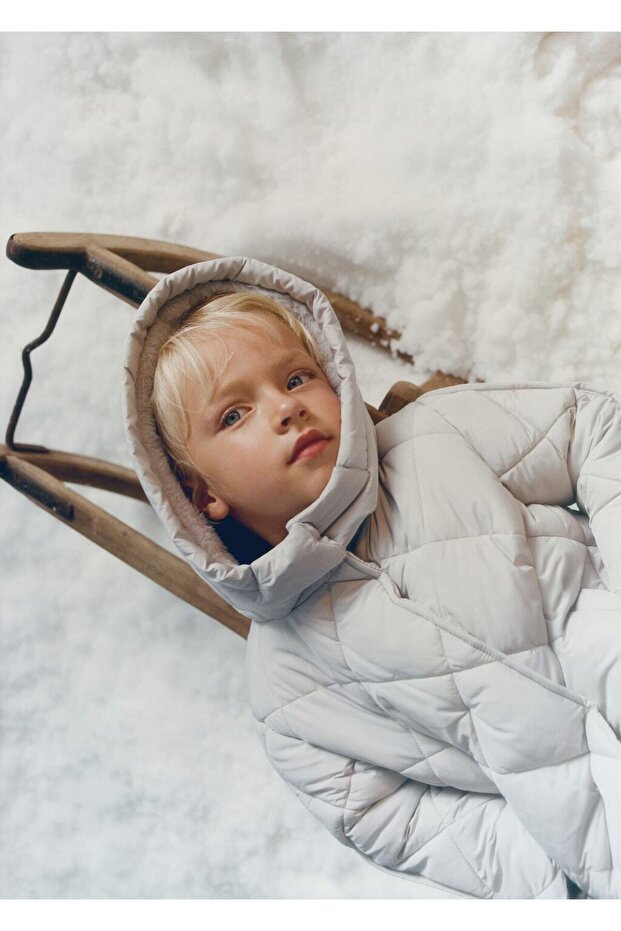 Kapüşonlu kapitone anorak - 4