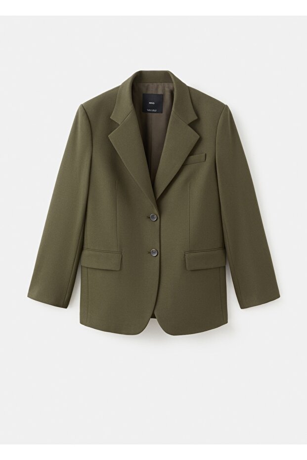 Çift düğmeli kumaş blazer ceket - 3