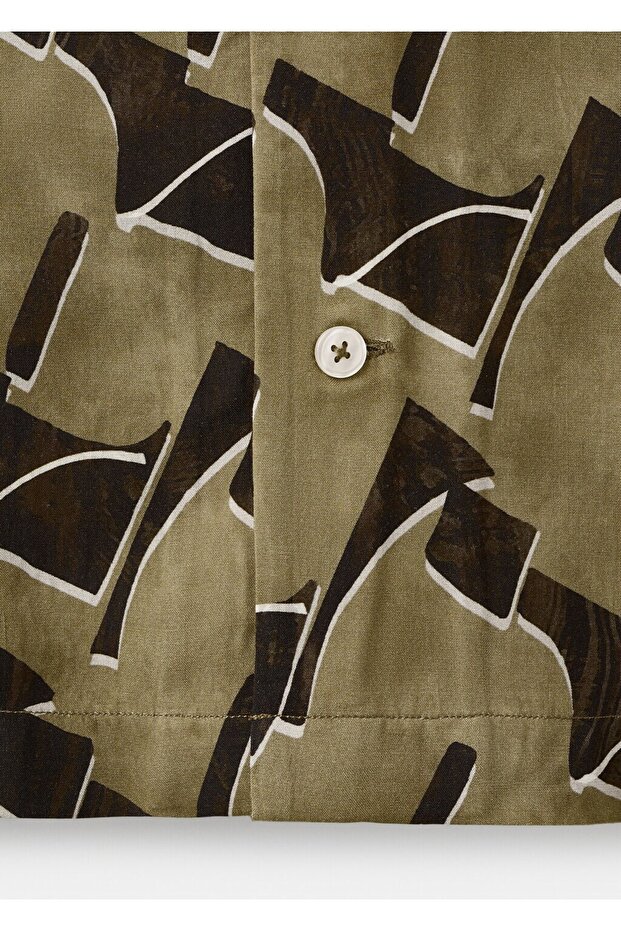 Dökümlü desenli gömlek - 5