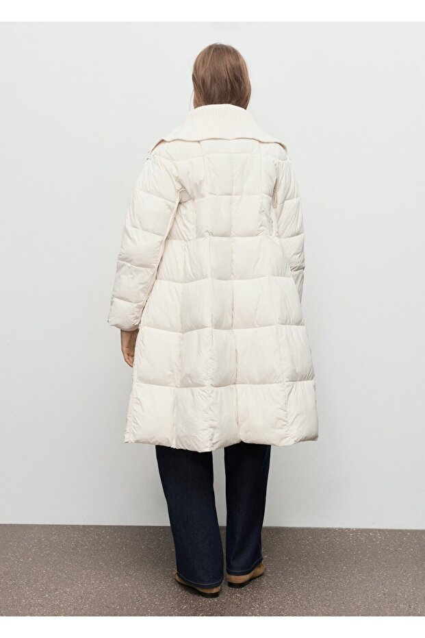 Dokuma kumaş kapitone anorak - 4