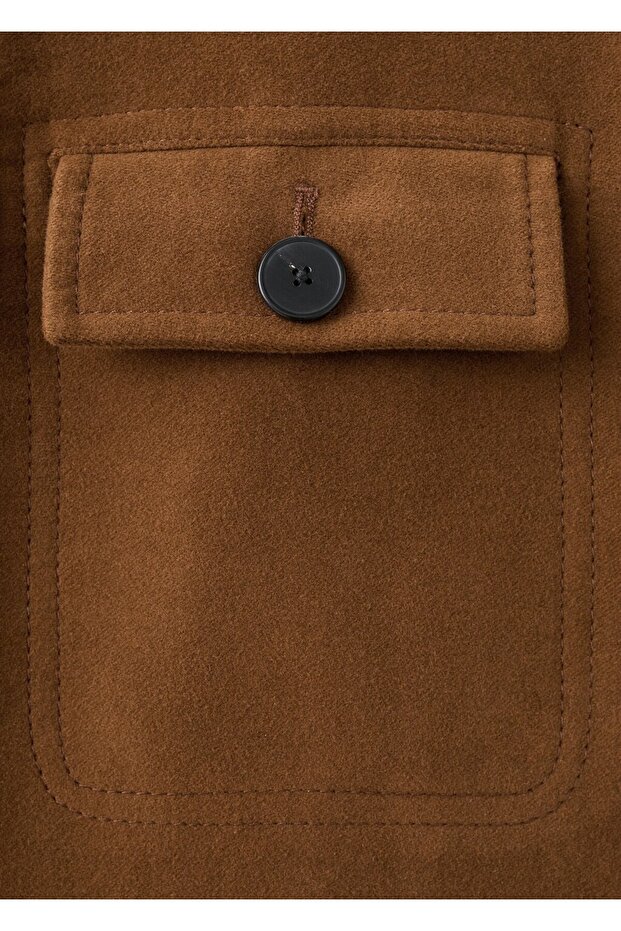 Şerit yakalı cepli ceket - 5