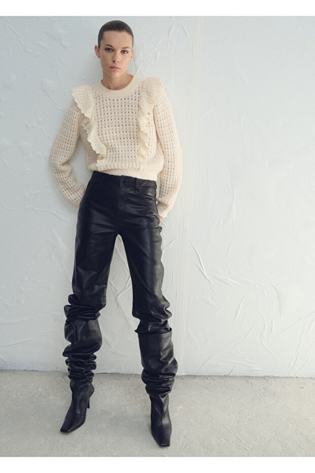 Ajur örgü volanlı kazak - 2