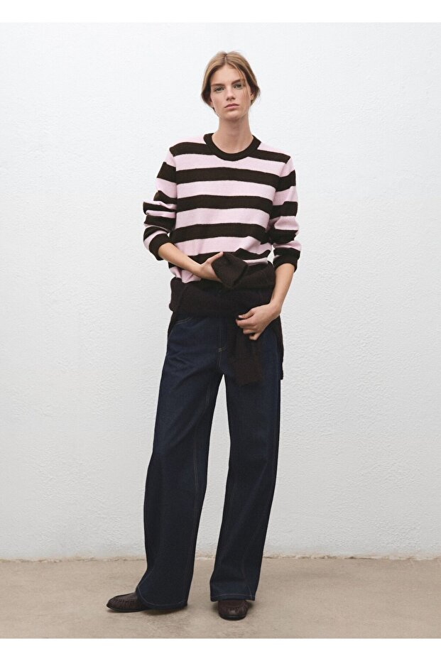 Çizgili triko kazak - 2