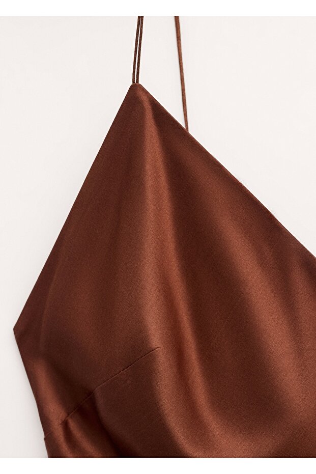 Saten ipek karışımlı elbise - 8