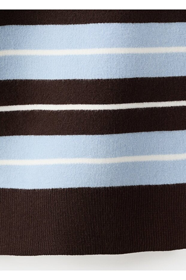 Oversize çizgili kazak - 5