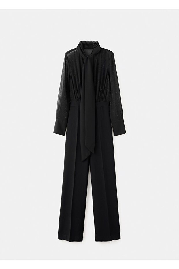 Strass taşlı fularlı tulum - 3