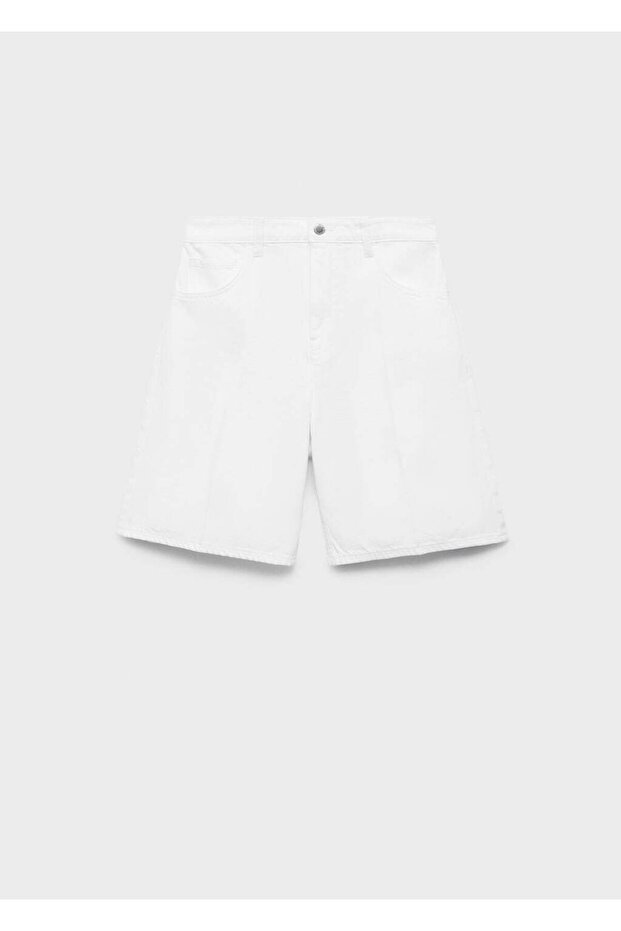 Yüksek Belli Bermuda Denim Şort - 3